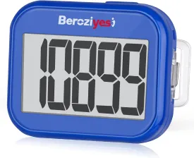 3D Pedometer for Walking, Simple Step Counter for Walking with Removable Clip and Lanyard, Accurate Pedometers for Steps, Step Tracker with Large Display for Men Women and Kids (Blue)