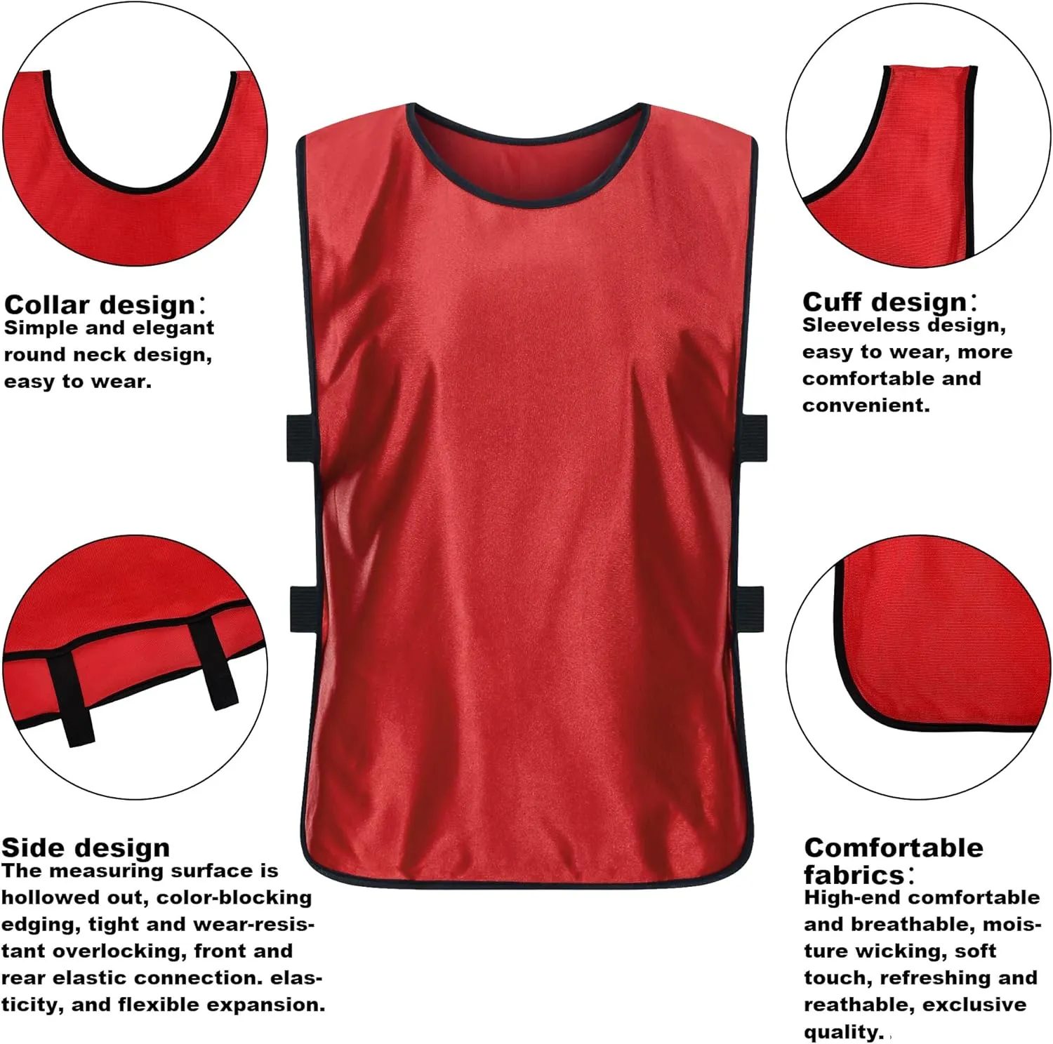 6 Pack Scrimmage Vests/Sport Basketball Pinnies/Soccer Bibs for Kid and Adult