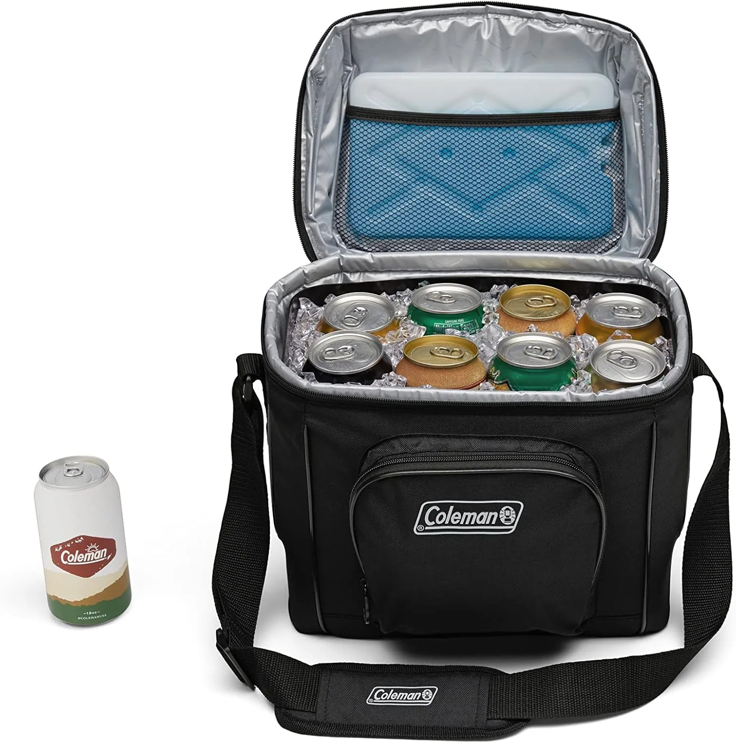 Coleman Chiller Insulated Soft Cooler, Leakproof 9/16/30 Can Cooler with 12  Hour Ice Retention, Made with Recycled Materials, Great for Lunch, Camping, Beach, Pool, Sports, & More