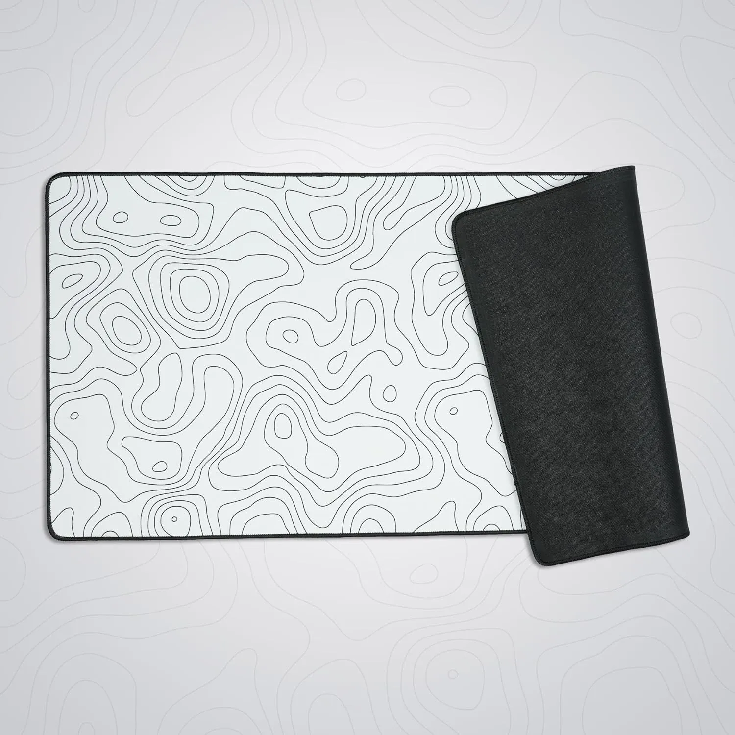 dagaladoo Topographic map XXL White Mousepad Rubber mat Desk pad Gaming Extended Stitched Non-Slip Base Waterproof Laptop PC Computer Keyboard mat for School/Office/Home(Size:35.4x15.7in)