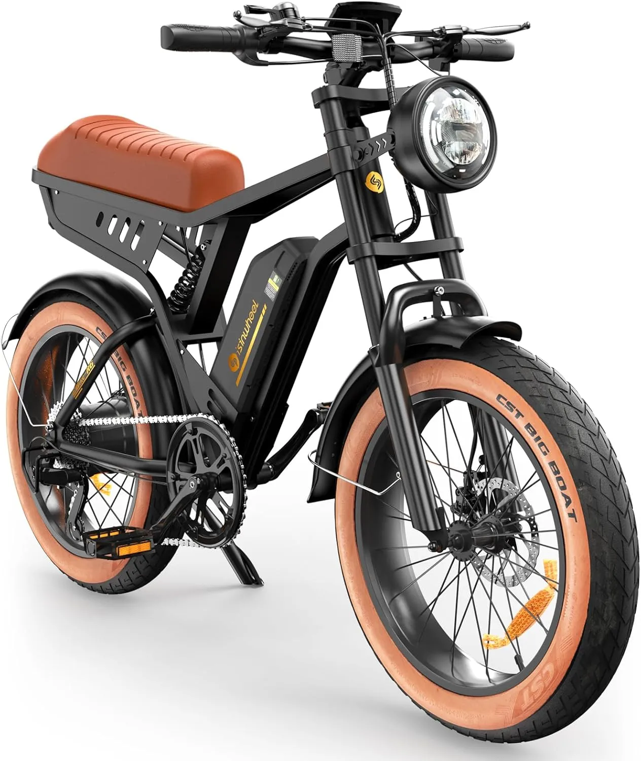 Electric Bike Adults 750/1500W Ebike 20/28MPH, 55-75 Miles Electric Motorcycle with 10.4/13AH Battery, 20" Fat Tire Electric Dirt Bike 7-Speed E-Bike Full Suspension, /  