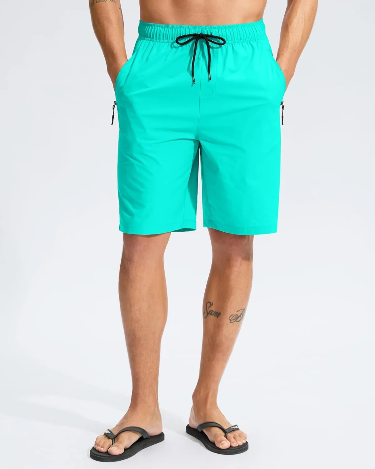 G Gradual Men's Swim Trunks 9" Quick Dry Swimming Board Shorts with Zipper Pockets Swimwear Bathing Suit for Men No Liner