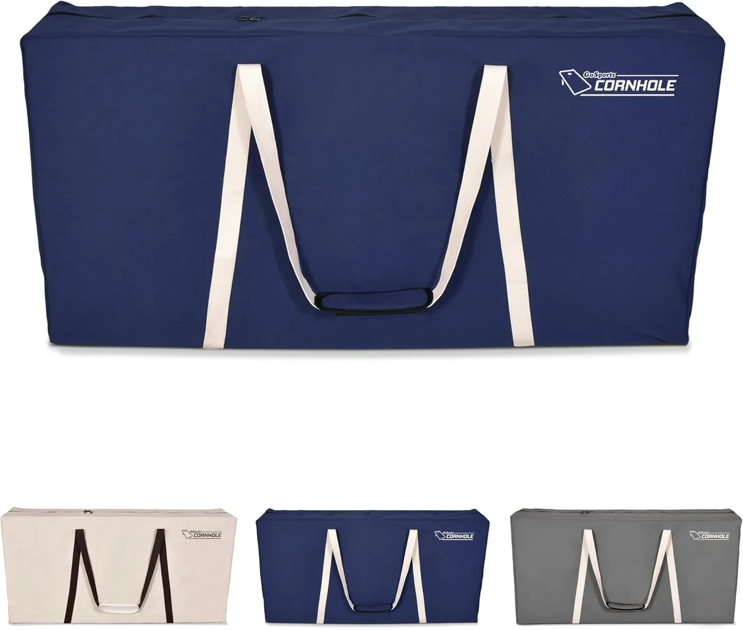GoSports 4 x 2 ft Canvas Cornhole Carrying Case - Choose Navy Blue, Gray, or Natural - PRO Grade