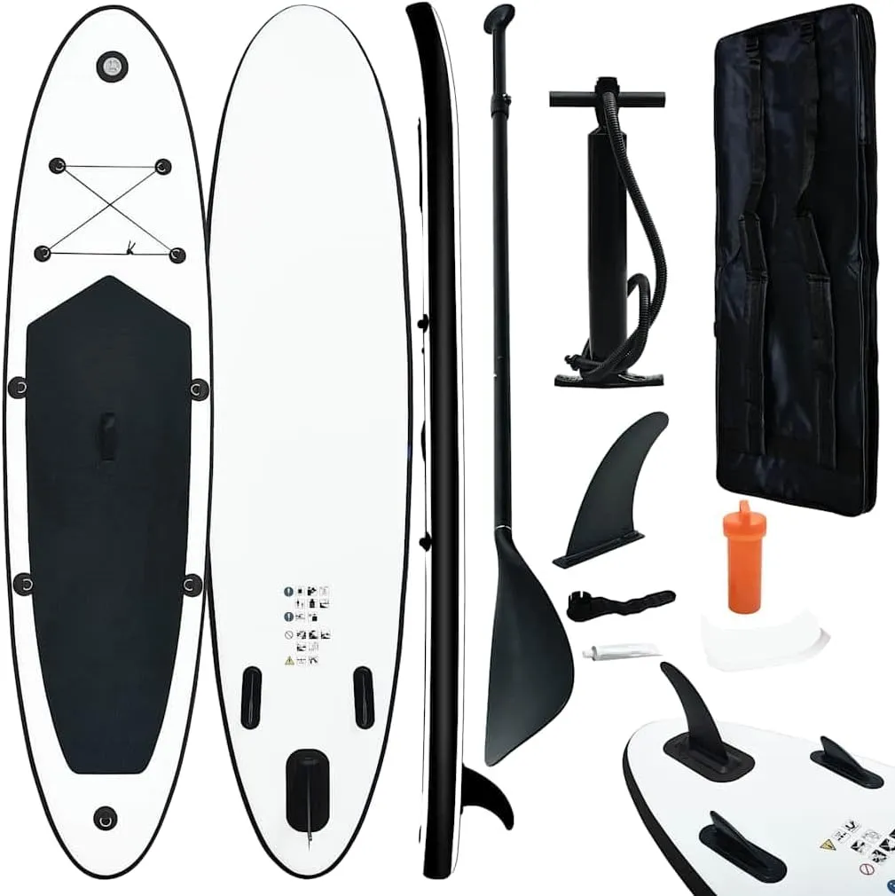Inflatable Stand Up Paddle Board Set Black and WhiteBlack 13,8g