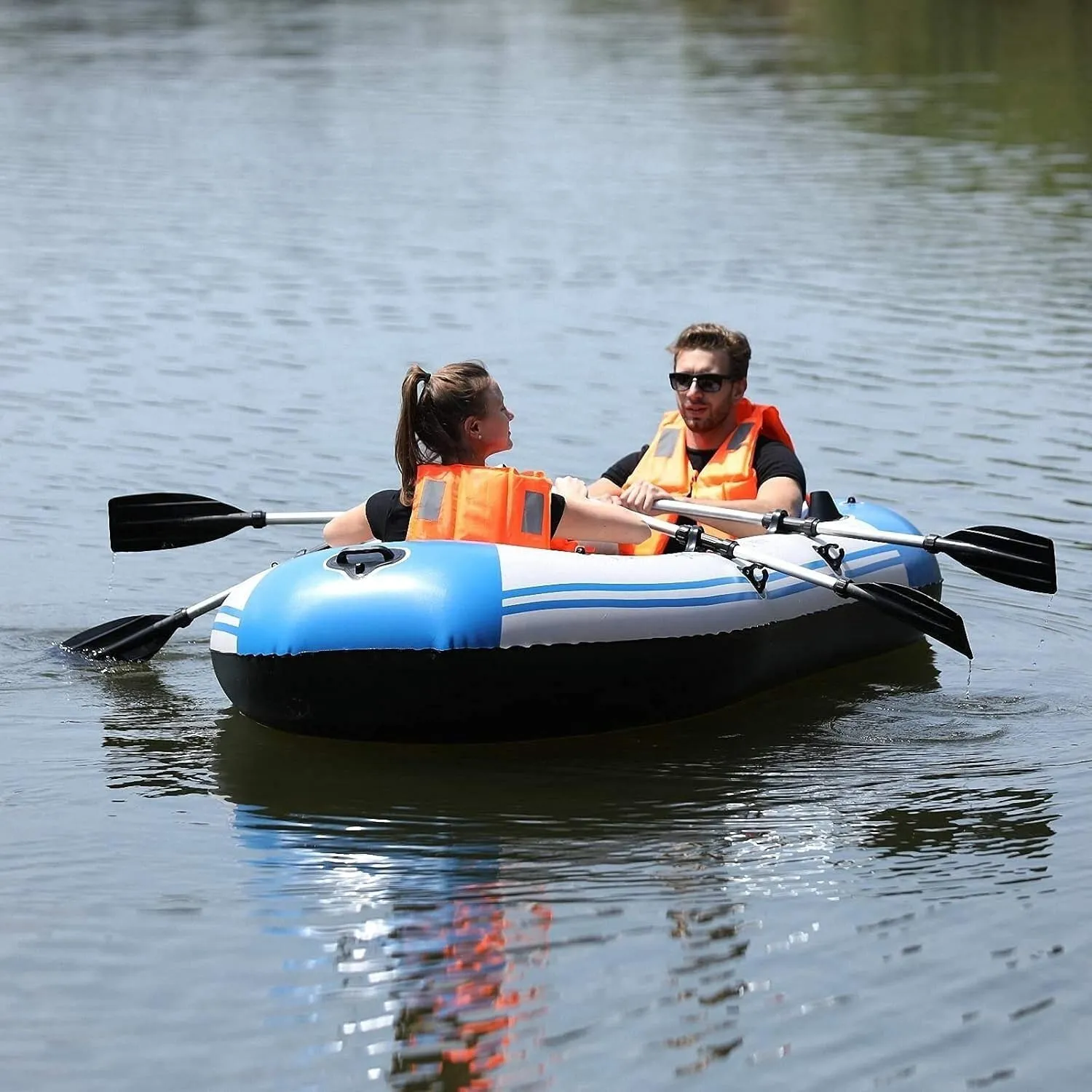 Kayak Inflatable Boat for Adults, Thicken Inflatable Raft Rubber Boat, Thickened Fishing Nflatable Boat, Rafting