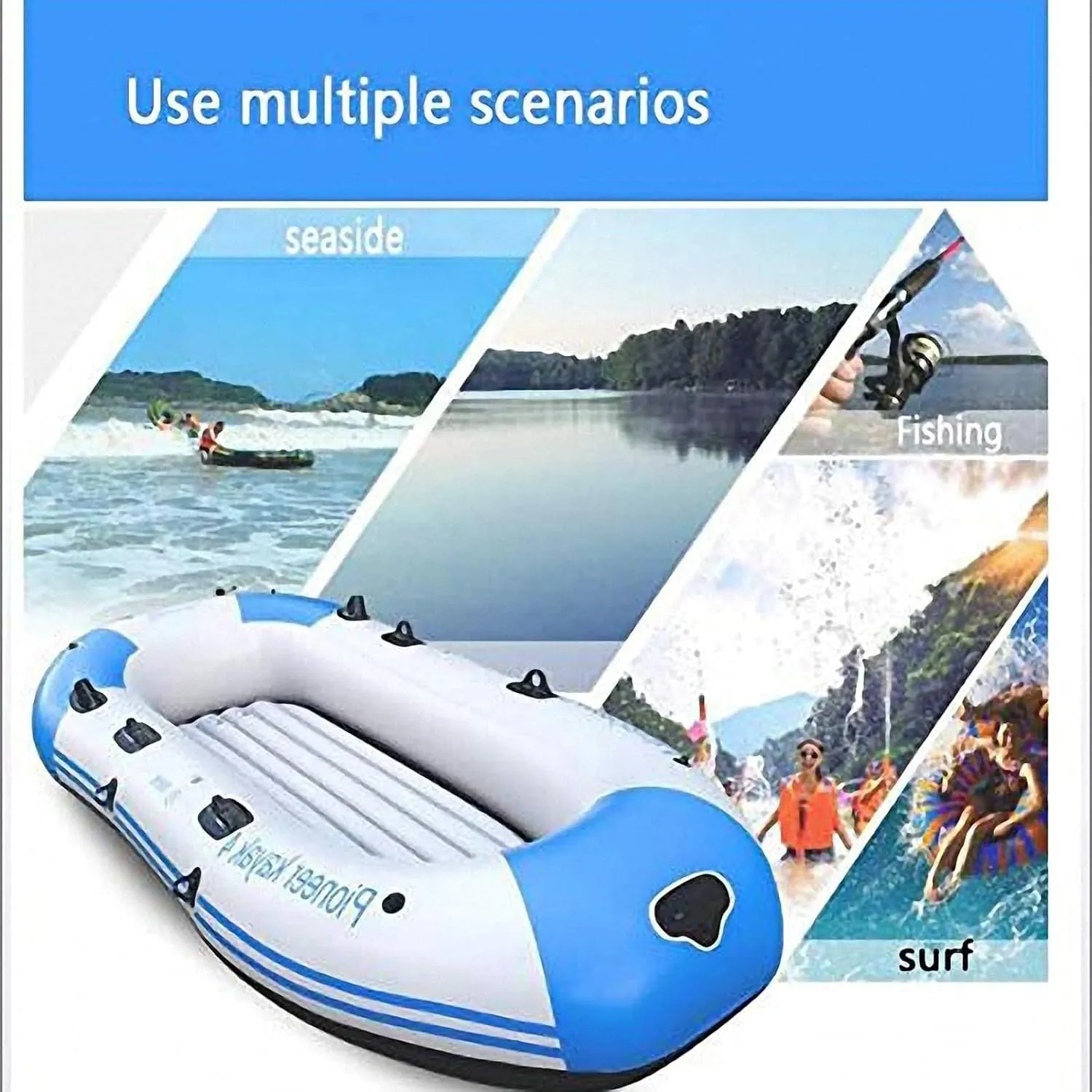 Kayak Inflatable Boat for Adults, Thicken Inflatable Raft Rubber Boat, Thickened Fishing Nflatable Boat, Rafting