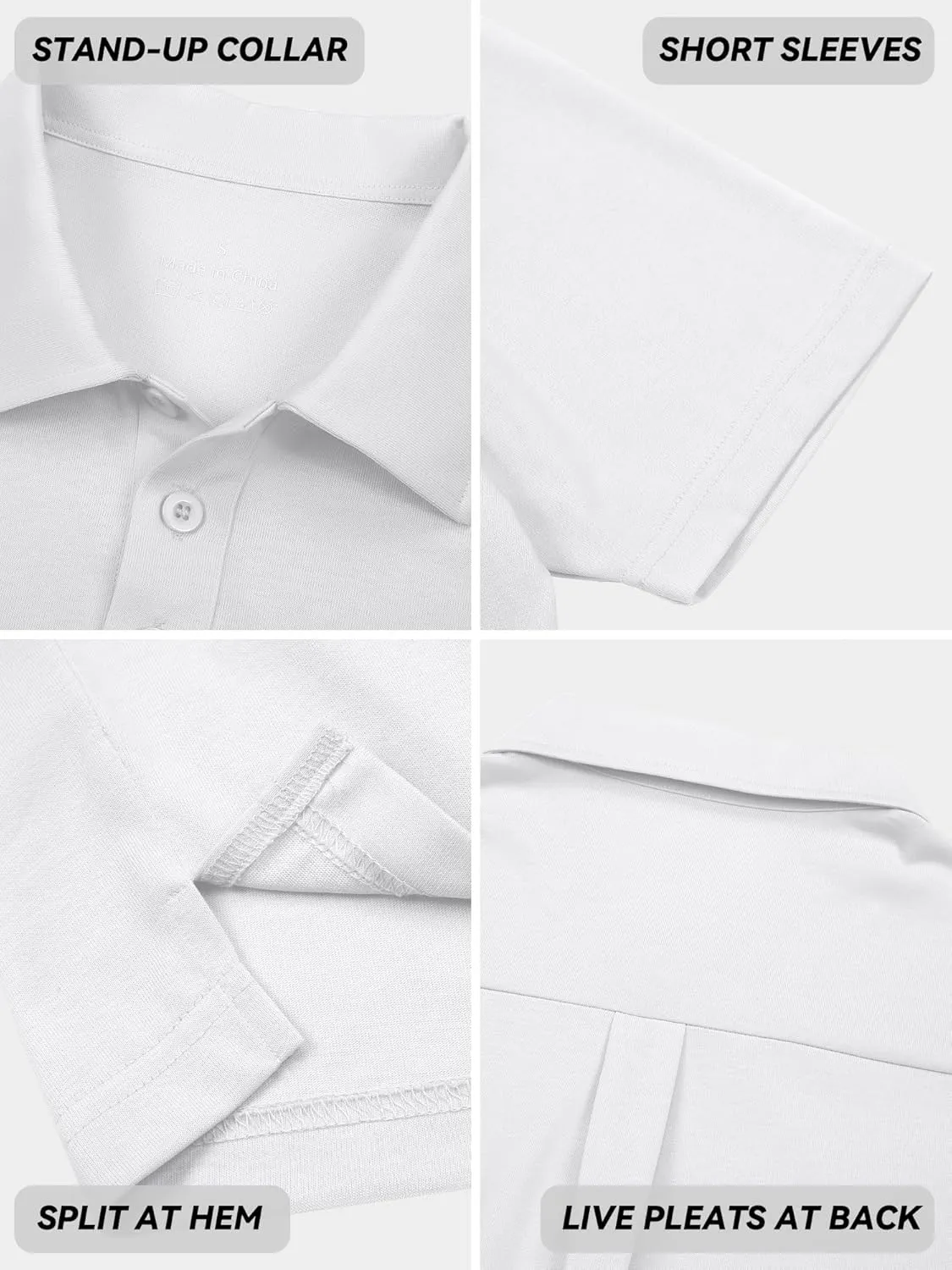 Mens Polo Shirts Short Sleeve Quick Dry Golf Casual Collared Tops Moisture Workout Cotton Polo T Shirts