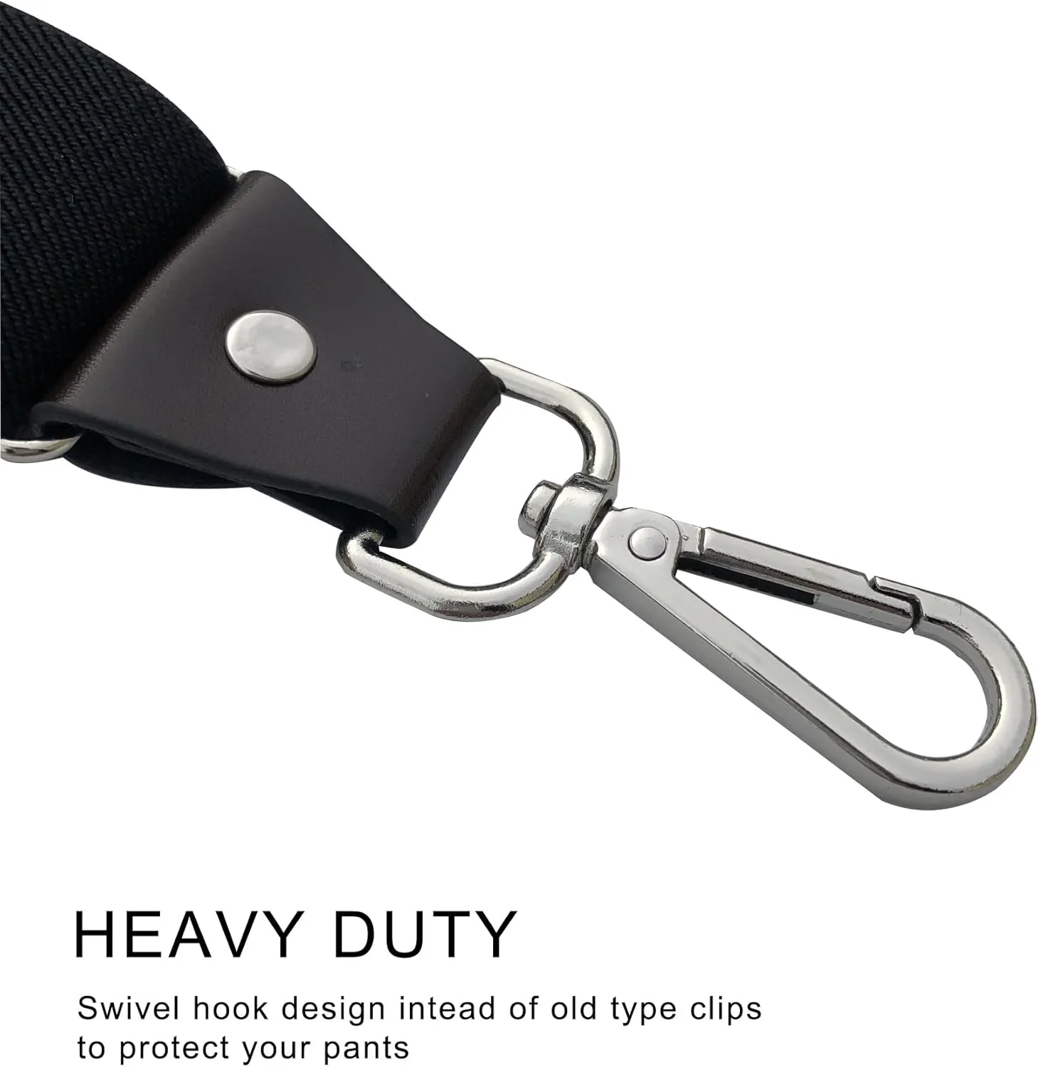 Men's Suspenders with Swivel Hooks and Elastic Straps Y-back, for Heavy Duty, Big and Tall