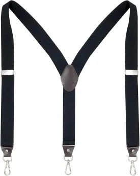 Men's Suspenders with Swivel Hooks and Elastic Straps Y-back, for Heavy Duty, Big and Tall