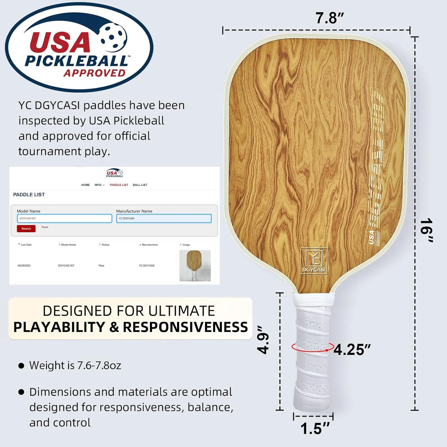 Pickleball Paddles Set of 2, 2025 USAPA Approved Pickleball Set, Fiberglass Lightweight Pickle Ball Rackets 2 Pack, 2 Outdoor Pickleball, 2 Indoor Pickleball Balls, 1 Pickleball Bag for Women and Men