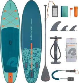 Retrospec Weekender Inflatable Stand Up Paddle Board Includes Paddle, Pump, and Accessories 106 Lightweight iSUP, Puncture Resistant Inflatable Paddle Board for Adults