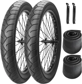 SIMEIQI 20 x 3.0 inch Fat Bike Tires or with 32mm Schrader Valve Bike Tubes Compatible with Urban Street Mountain Beach Bicycle Tire