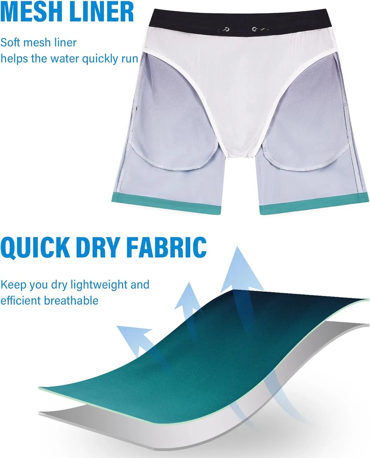 Swim Trunks Mens 7 Inch Bathing Suit with Mesh Liner Men's Stretch Swimwear Quick Dry Swimsuit Beach Shorts
