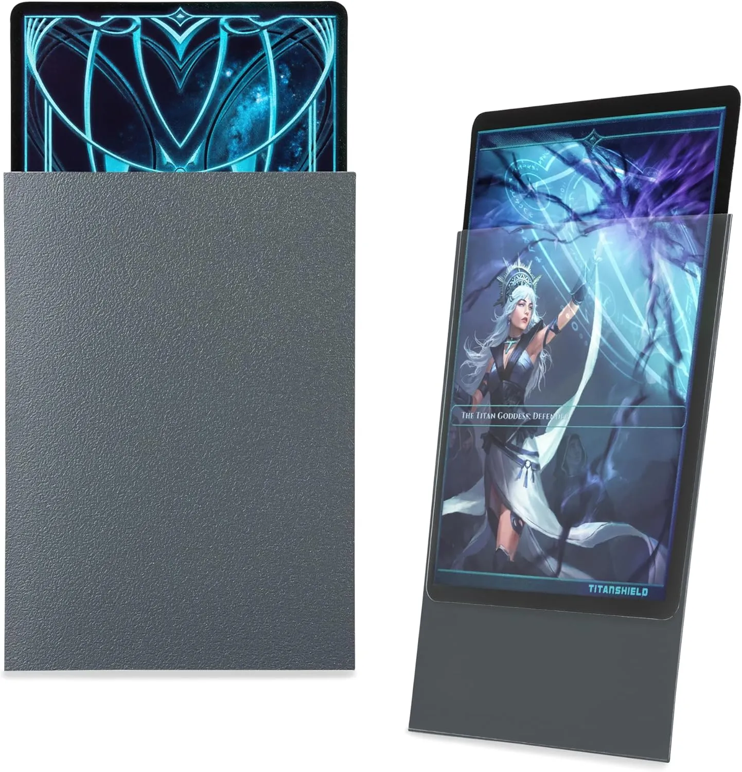 TitanShield Premium Slate Gray 150 Sleeves Standard Size Board Game Trading Card Sleeves Deck Protector for Magic The Gathering MTG, Baseball Collection, Dropmix