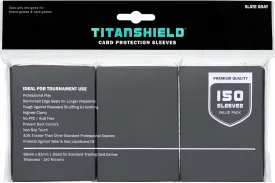 TitanShield Premium Slate Gray 150 Sleeves Standard Size Board Game Trading Card Sleeves Deck Protector for Magic The Gathering MTG, Baseball Collection, Dropmix