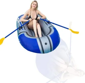 Two Person Kayak, Lightweight Inflatable Boat Kayak, for 2 Adults and 1 Child, River Fishing Boat, Raft Boat, Water Sports,Blue