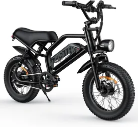 VDL Mountain Electric Bike for Teenager, 16" Fat Tire Ebike, Wider Seat 800W Peak Motor, Removable Battery, Front Fork Suspension, 20MPH, UP to 35 Miles Mountain Ebike, with Handlebar Bag
