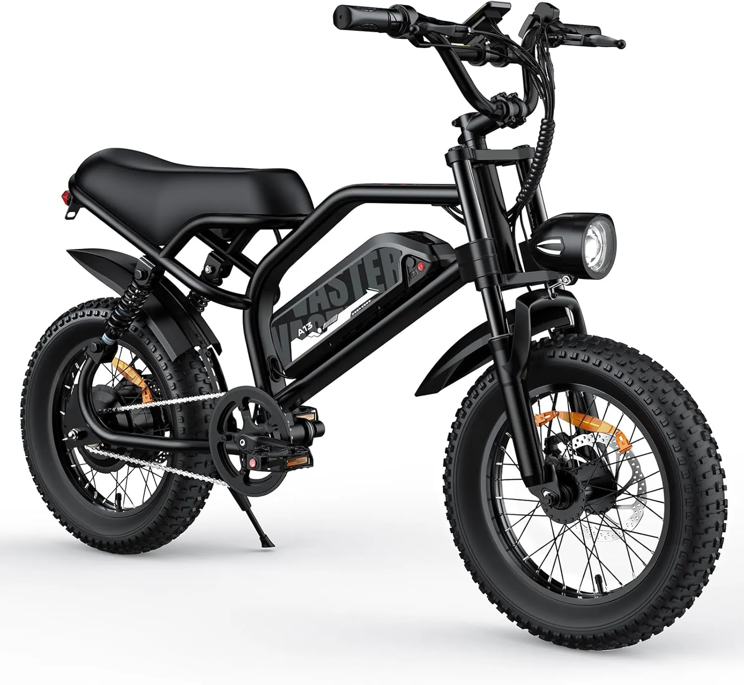 VDL Mountain Electric Bike for Teenager, 16" Fat Tire Ebike, Wider Seat 800W Peak Motor, Removable Battery, Front Fork Suspension, 20MPH, UP to 35 Miles Mountain Ebike, with Handlebar Bag