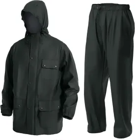 Waterproof Rain Suit- Heavy Duty Workwear Jacket with Elastic Pant Foul Weather Gear Combo Set