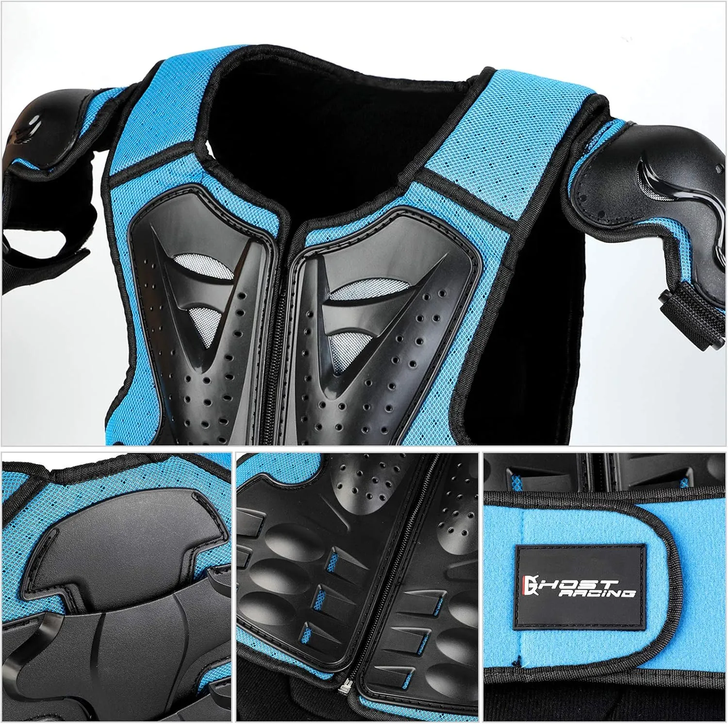 Youth Dirt Bike Gear, JUSTDOLIFE 5 PCS Motorcycle Armbor Protection Jacket, Kids Motorcycle Armor with Knee Pads Elbow Pads Chest Protector Racing for Outdoor Sports